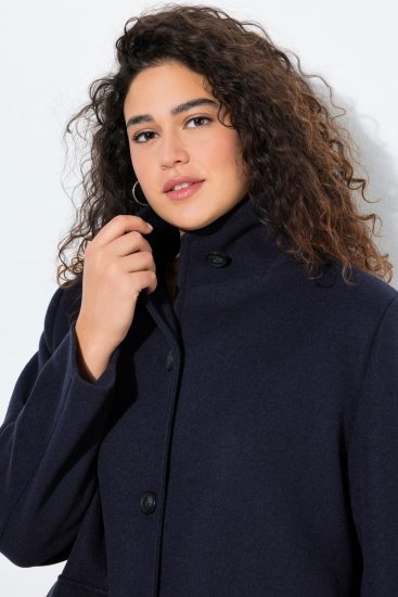 Ulla Popken 843058 Wollmantel Dunkelblau - Mäntel - Große Größen: Mäntel für Damen
