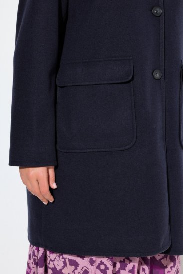 Ulla Popken 843058 Wollmantel Dunkelblau - Mäntel - Große Größen: Mäntel für Damen