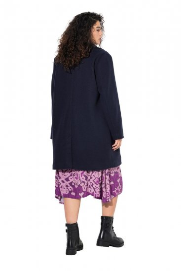 Ulla Popken 843058 Wollmantel Dunkelblau - Mäntel - Große Größen: Mäntel für Damen