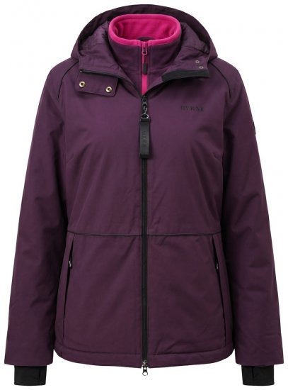 Ulla Popken 843105 Wasserdichte HYPRAR Funktionsjacke mit Wellenmuster Pflaume - Jacken - Große Jacken für Damen
