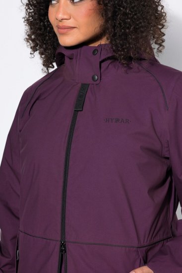 Ulla Popken 843105 Wasserdichte HYPRAR Funktionsjacke mit Wellenmuster Pflaume - Jacken - Große Jacken für Damen
