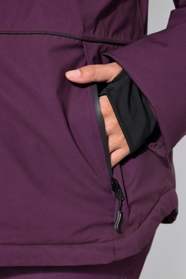 Ulla Popken 843105 Wasserdichte HYPRAR Funktionsjacke mit Wellenmuster Pflaume - Jacken - Große Jacken für Damen