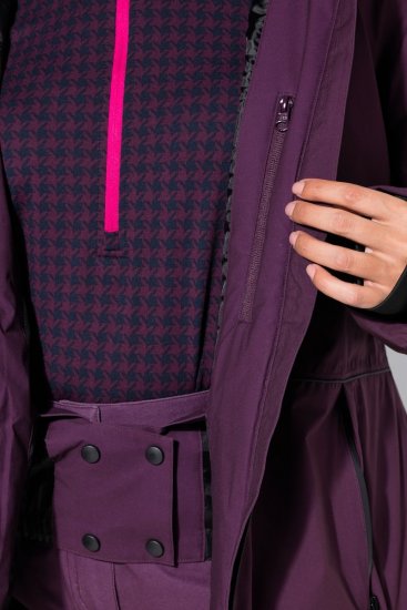 Ulla Popken 843105 Wasserdichte HYPRAR Funktionsjacke mit Wellenmuster Pflaume - Jacken - Große Jacken für Damen