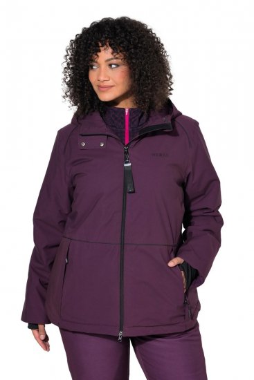 Ulla Popken 843105 Wasserdichte HYPRAR Funktionsjacke mit Wellenmuster Pflaume - Jacken - Große Jacken für Damen