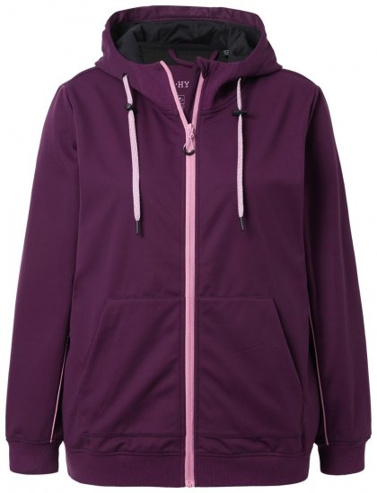 Ulla Popken 843186 Wasserabweisende Softshelljacke mit Reflektoren Weinrot - Jacken - Große Jacken für Damen