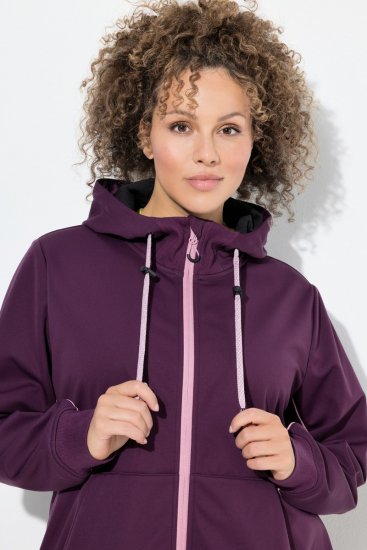 Ulla Popken 843186 Wasserabweisende Softshelljacke mit Reflektoren Weinrot - Jacken - Große Jacken für Damen