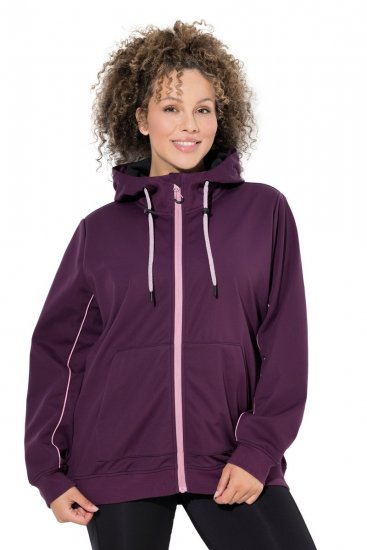 Ulla Popken 843186 Wasserabweisende Softshelljacke mit Reflektoren Weinrot - Jacken - Große Jacken für Damen