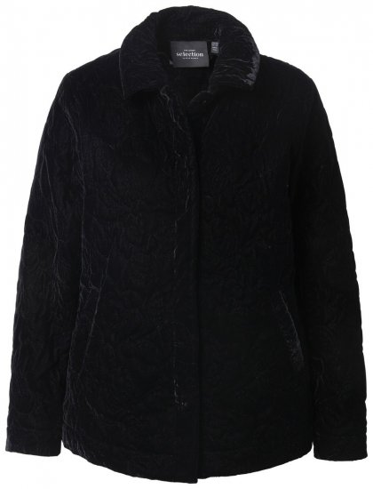 Ulla Popken 843244 Samtjacke Schwarz - Jacken - Große Jacken für Damen