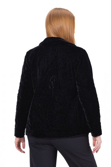 Ulla Popken 843244 Samtjacke Schwarz - Jacken - Große Jacken für Damen