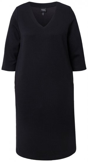 Ulla Popken 843326 Sweatkleid mit 3/4-Ärmeln Schwarz - Sweatkleider - 