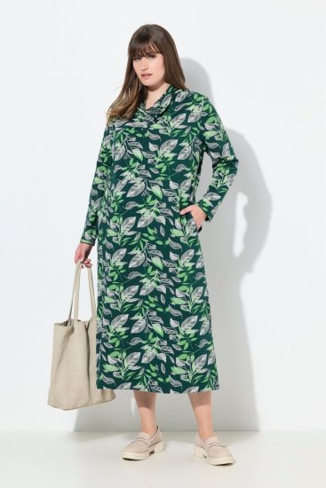 Ulla Popken 843496 Gemustertes Sweatkleid Koralle - Sweatkleider - 