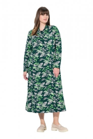 Ulla Popken 843496 Gemustertes Sweatkleid Koralle - Sweatkleider - 