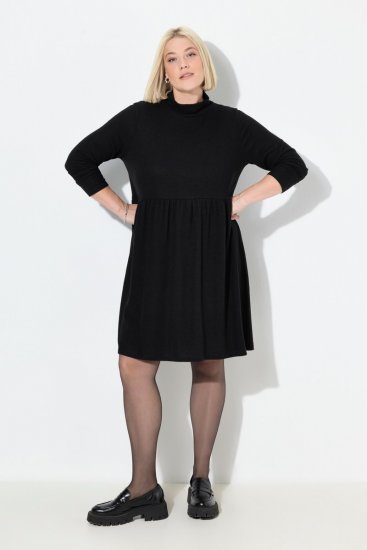Ulla Popken 844233 Langärmliges Strickkleid Schwarz - Strickkleider - 