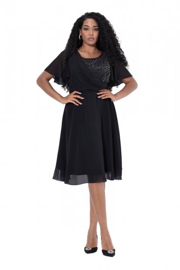 Ulla Popken 844356 Abendkleid Schwarz - Abendkleider - Abendkleider für Damen in großen Größen