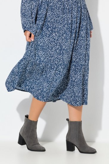 Ulla Popken 844594 Geblümtes Midikleid Dunkelblau - Midikleider - Midikleider in großen Größen