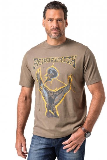 JP1880 844644 Aerosmith T-Shirt Dunkeltaupe - Band-T-shirts - Band T-Shirts für große Größen