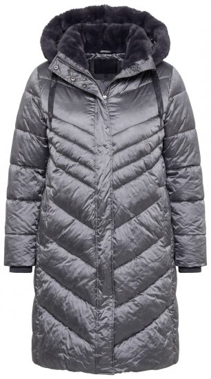 Ulla Popken 844764 HYPRAR Steppmantel mit Metallic-Glanz Anthrazit - Mäntel - Große Größen: Mäntel für Damen