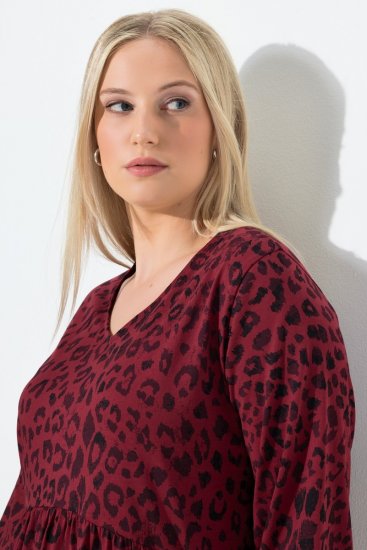 Ulla Popken 844945 Jerseykleid in A-Linie mit V-Ausschnitt Pflaume - Jerseykleider - 