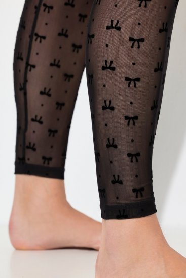 Ulla Popken 844970 Gemusterte Strumpfleggings Schwarz - Strumpfhosen & Socken - 
