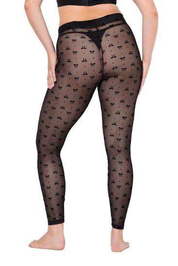 Ulla Popken 844970 Gemusterte Strumpfleggings Schwarz - Strumpfhosen & Socken - 