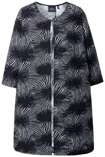Ulla Popken 844981 Strukturblazer mit Rundhals Schwarz - Blazer - Blazer für Frauen in Großgrößen