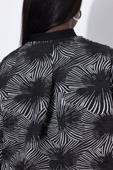 Ulla Popken 844981 Strukturblazer mit Rundhals Schwarz - Blazer - Blazer für Frauen in Großgrößen