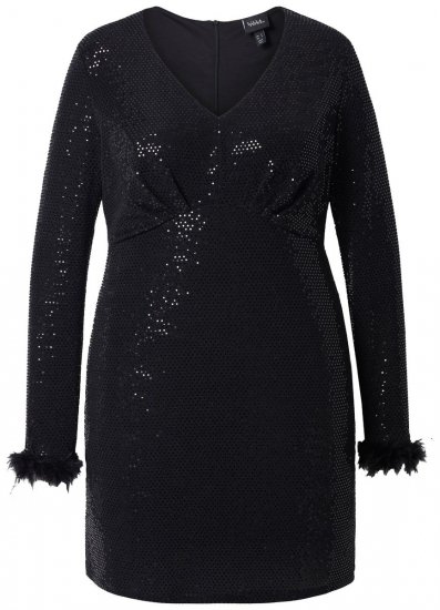 Ulla Popken 845145 Paillettenkleid Schwarz - Abendkleider - Abendkleider für Damen in großen Größen