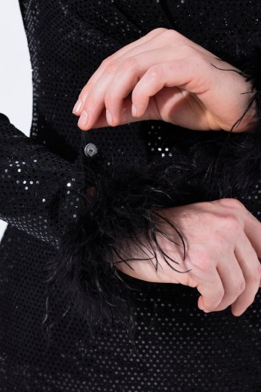 Ulla Popken 845145 Paillettenkleid Schwarz - Abendkleider - Abendkleider für Damen in großen Größen