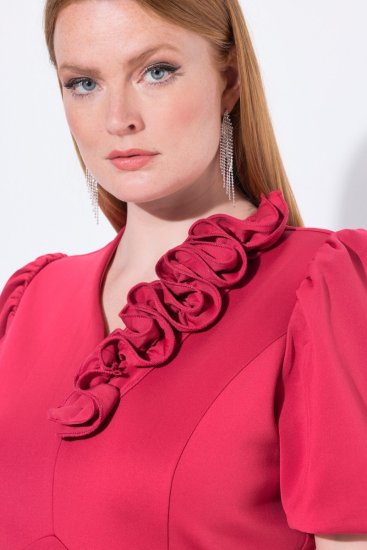 Ulla Popken 845148 Geblümtes Bodycon-Kleid Magenta - Kleider - Kleider für jede Größe