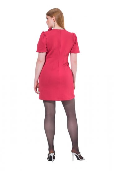 Ulla Popken 845148 Geblümtes Bodycon-Kleid Magenta - Kleider - Kleider für jede Größe