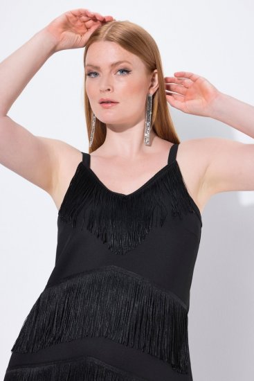 Ulla Popken 845152 Ärmelloses Kleid Schwarz - Abendkleider - Abendkleider für Damen in großen Größen
