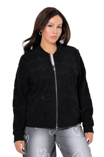 Ulla Popken 845262 Teddyjacke Schwarz - Jacken - Große Jacken für Damen