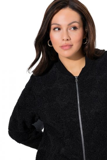 Ulla Popken 845262 Teddyjacke Schwarz - Jacken - Große Jacken für Damen