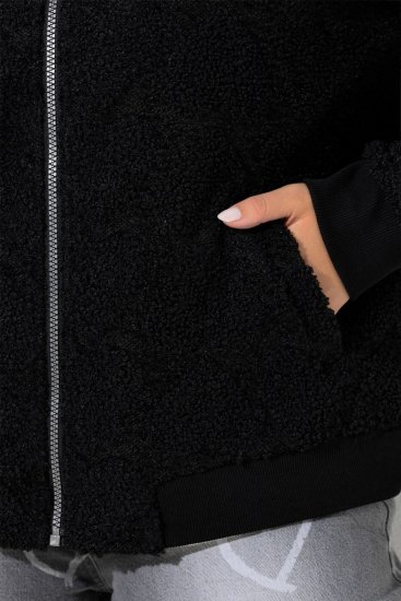 Ulla Popken 845262 Teddyjacke Schwarz - Jacken - Große Jacken für Damen