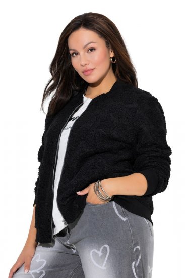 Ulla Popken 845262 Teddyjacke Schwarz - Jacken - Große Jacken für Damen