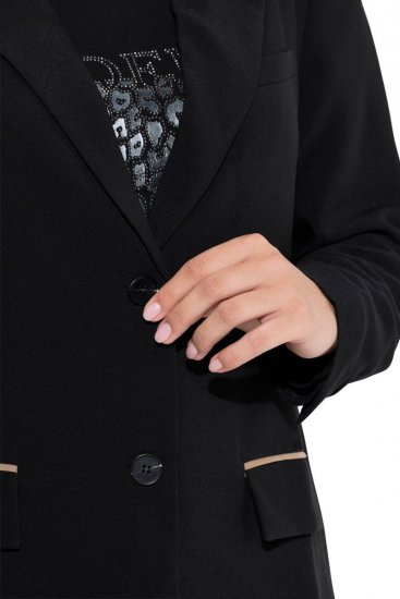 Ulla Popken 845336 Oversize-Stretchblazer mit zwei Knöpfen Schwarz - Blazer - Blazer für Frauen in Großgrößen