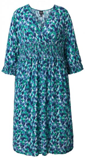 Ulla Popken 845360 Gemustertes Midikleid Hellblau - Midikleider - Midikleider in großen Größen