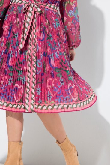 Ulla Popken 845649 Langärmliges Midikleid Beerenrot - Midikleider - Midikleider in großen Größen