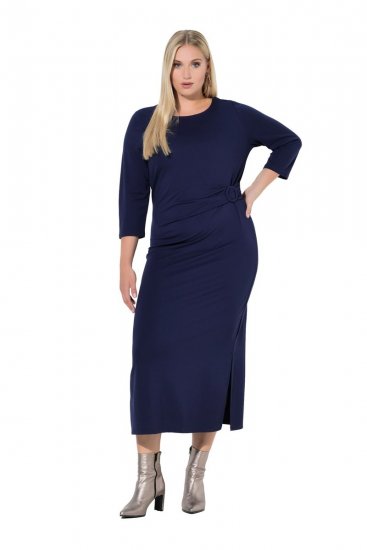 Ulla Popken 845705 Jerseykleid Dunkelblau - Midikleider - Midikleider in großen Größen
