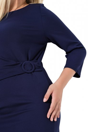 Ulla Popken 845705 Jerseykleid Dunkelblau - Midikleider - Midikleider in großen Größen