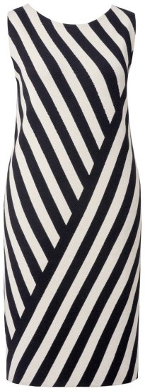 Ulla Popken 845784 Gestreiftes Strickkleid Schwarz - Sommerkleider - Große Größen: Leichte Sommerkleider