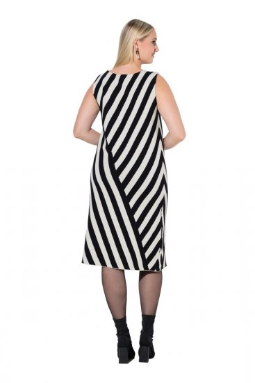 Ulla Popken 845784 Gestreiftes Strickkleid Schwarz - Sommerkleider - Große Größen: Leichte Sommerkleider