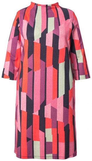 Ulla Popken 845794 Gemustertes Jerseykleid Rosa - Kleider - Kleider für jede Größe