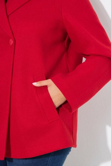 Ulla Popken 846021 Fleecemantel Rot - Mäntel - Große Größen: Mäntel für Damen