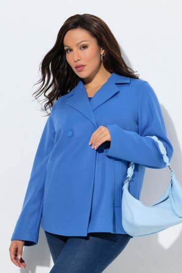 Ulla Popken 846021 Fleecemantel Blau - Mäntel - Große Größen: Mäntel für Damen