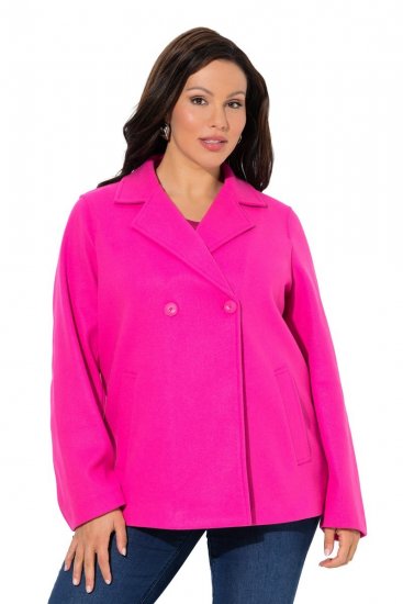 Ulla Popken 846021 Fleecemantel Rosa - Mäntel - Große Größen: Mäntel für Damen