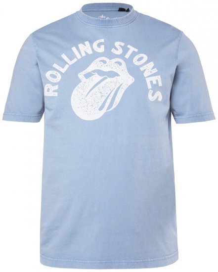 JP1880 846221 Rolling Stones Tongue T-Shirt Hellblau - Band-T-shirts - Band T-Shirts für große Größen