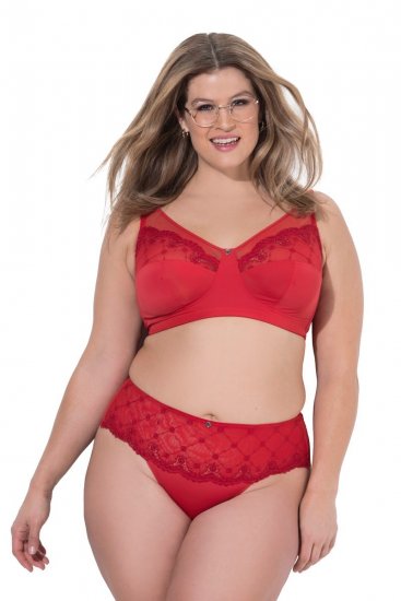 Ulla Popken 846235 Hipster-Slips mit Spitze Rot - Slips - 