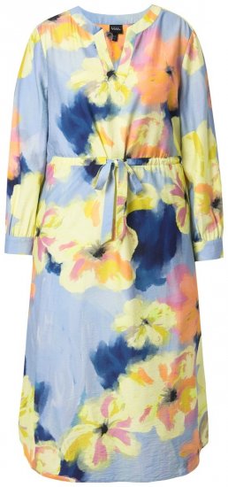 Ulla Popken 846330 Geblümtes Maxikleid Hellblau - Maxikleider - Große Größen: Lange Maxikleider