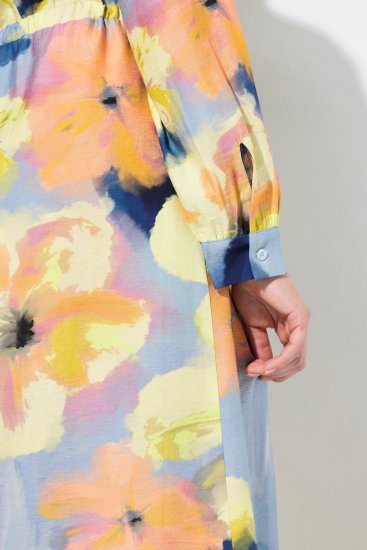 Ulla Popken 846330 Geblümtes Maxikleid Hellblau - Maxikleider - Große Größen: Lange Maxikleider